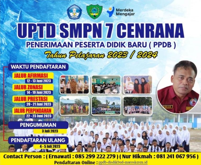 Spanduk PPDB SMPN 7 Cenrana 2023-2024