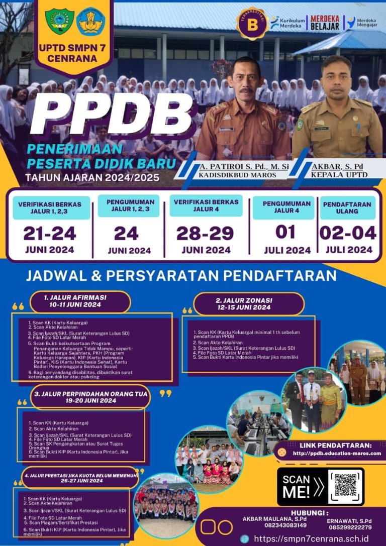 Poster-Spanduk PPDB 2024 SMP 7 Cenrana
