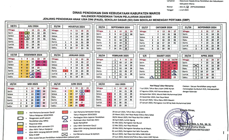 Kalender Pendidikan Maros 2024-2025